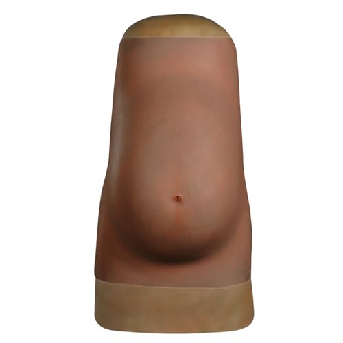 kikookikoo Silicone Pregnant Belly 6-9 Month, Realistic Wearable Fake Baby Bump for Maternity Simulation, Theater Stage