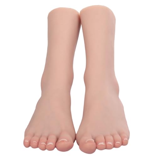 kikookikoo Silicone Foot Mannequin for Display - Lifesize Realistic Female Feet Model for Shoe Fitting, Sock Modeling, Jewelry Photography, and Art Drawing,a pair