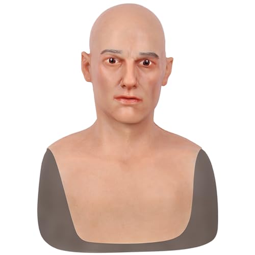 kikookikoo Realistic Silicone Full Head Mask Natural Handsome Face for Men Cosplay Crossdresser Halloween