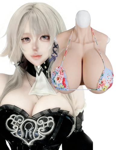 kikookikoo Silicone Breastplate for Crossdressers Bigger Fake Breast forms S/Z plus Cup for Transgender Drag Queen cosplay