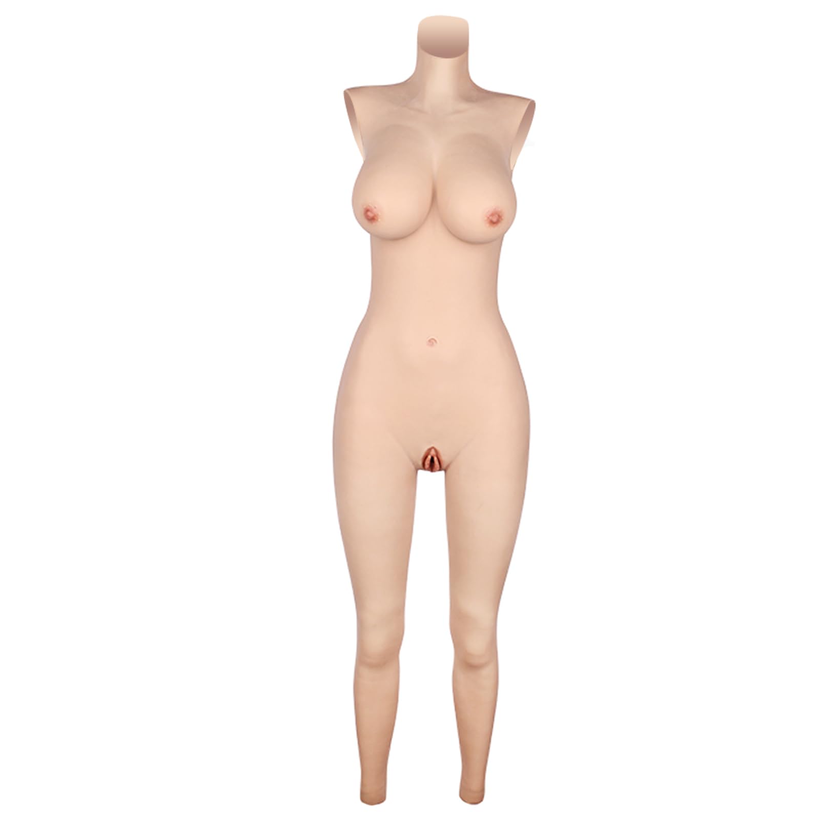 Realistic Silicone Full-Length Bodysuit Breast Form D cup for Transgender Crossdresser, Easy Wear Cosplay Costume
