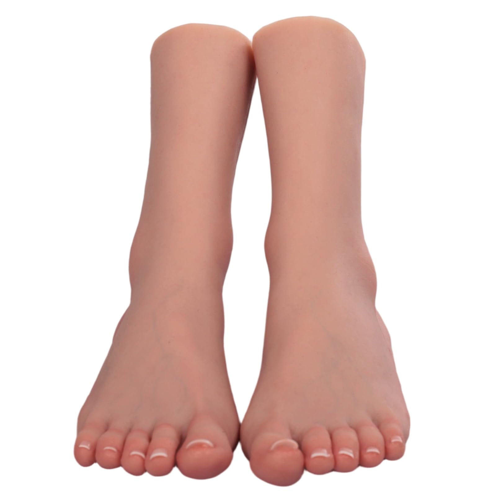kikookikoo Silicone Foot Mannequin for Display - Lifesize Realistic Female Feet Model for Shoe Fitting, Sock Modeling, Jewelry Photography, and Art Drawing,a pair