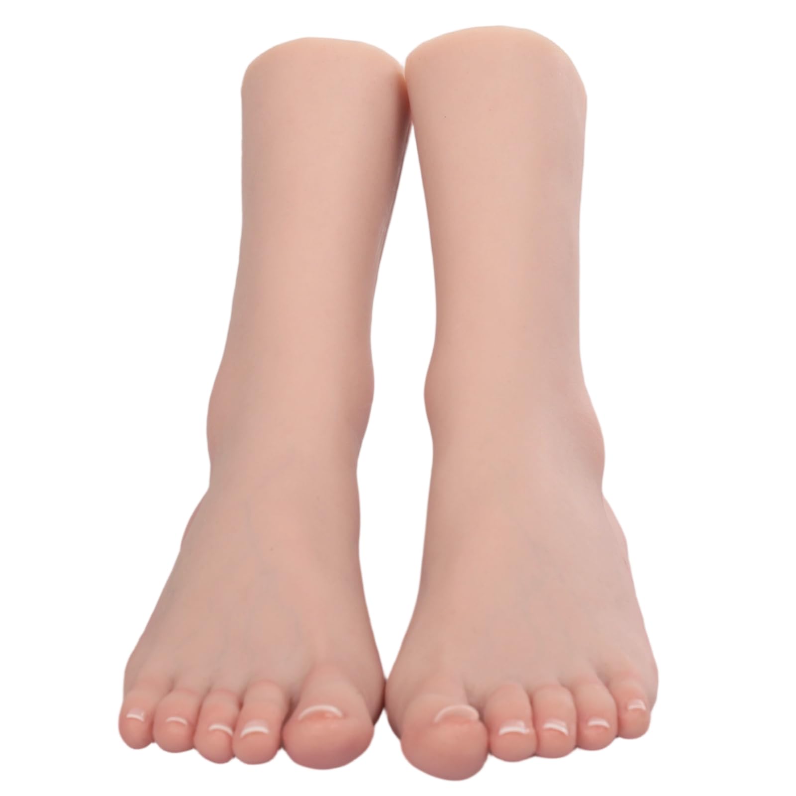 kikookikoo Silicone Foot Mannequin for Display - Lifesize Realistic Female Feet Model for Shoe Fitting, Sock Modeling, Jewelry Photography, and Art Drawing,a pair