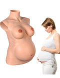 Realistic Silicone Pregnant Belly with Breast Forms 4-9 Months, Fake Pregnancy Belly for Crossdresser Cosplay