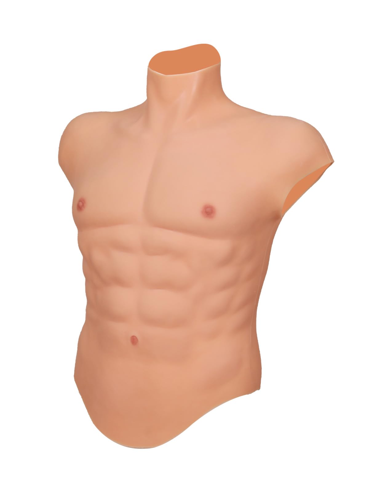 Silicone Muscle Suit High Collar Fake Male Chest Abdomen Custume Realistic Cosplay Transgender Props