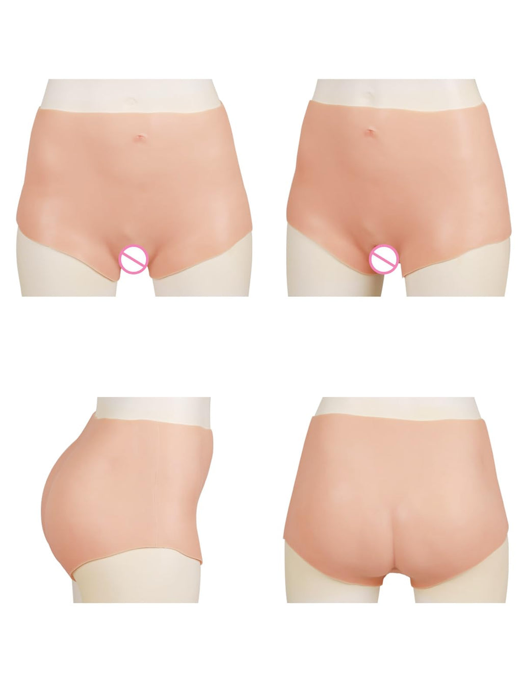 Silicone Fake Vagina Pants Hip Enhancer Pads Short Butt Lifter Underwear Transgender Drag Queens Cosplay