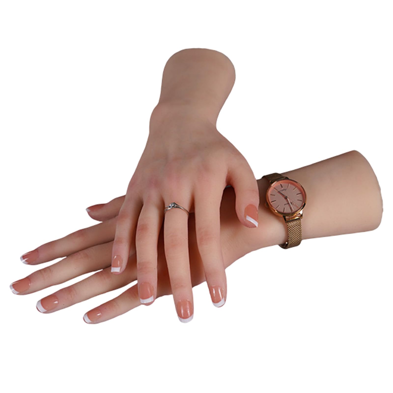 kikookikoo a pair Realistic Silicone Female Hand for Jewelry Shoot Silicone Hand for Product Display and Art Reference Halloween Props Nail Art Display Photography Props