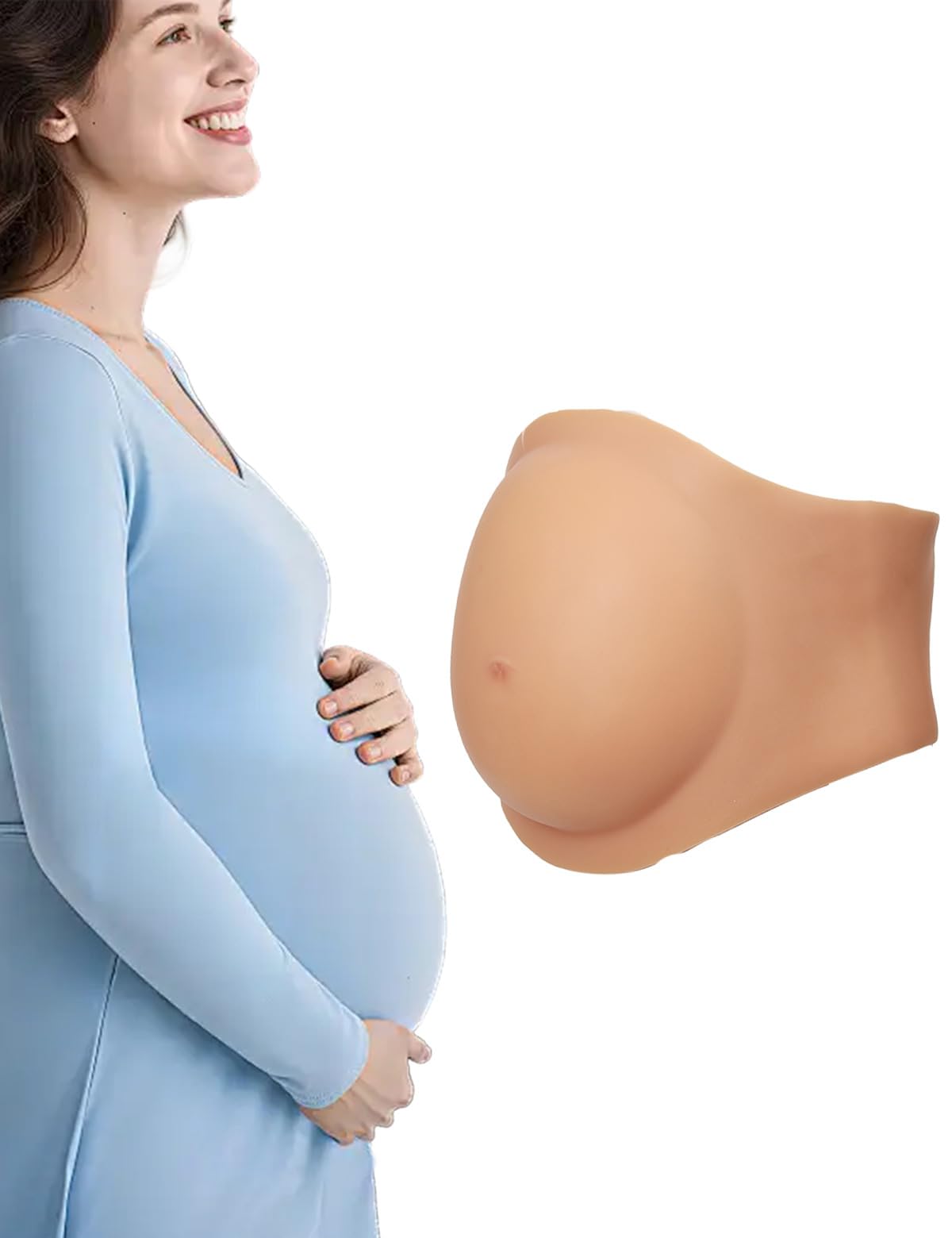 Fake Pregnant Belly 4-6 Months Silicone Pregnancy Belly Realistic Baby Bump Prank Props Actor Performance Cosplay