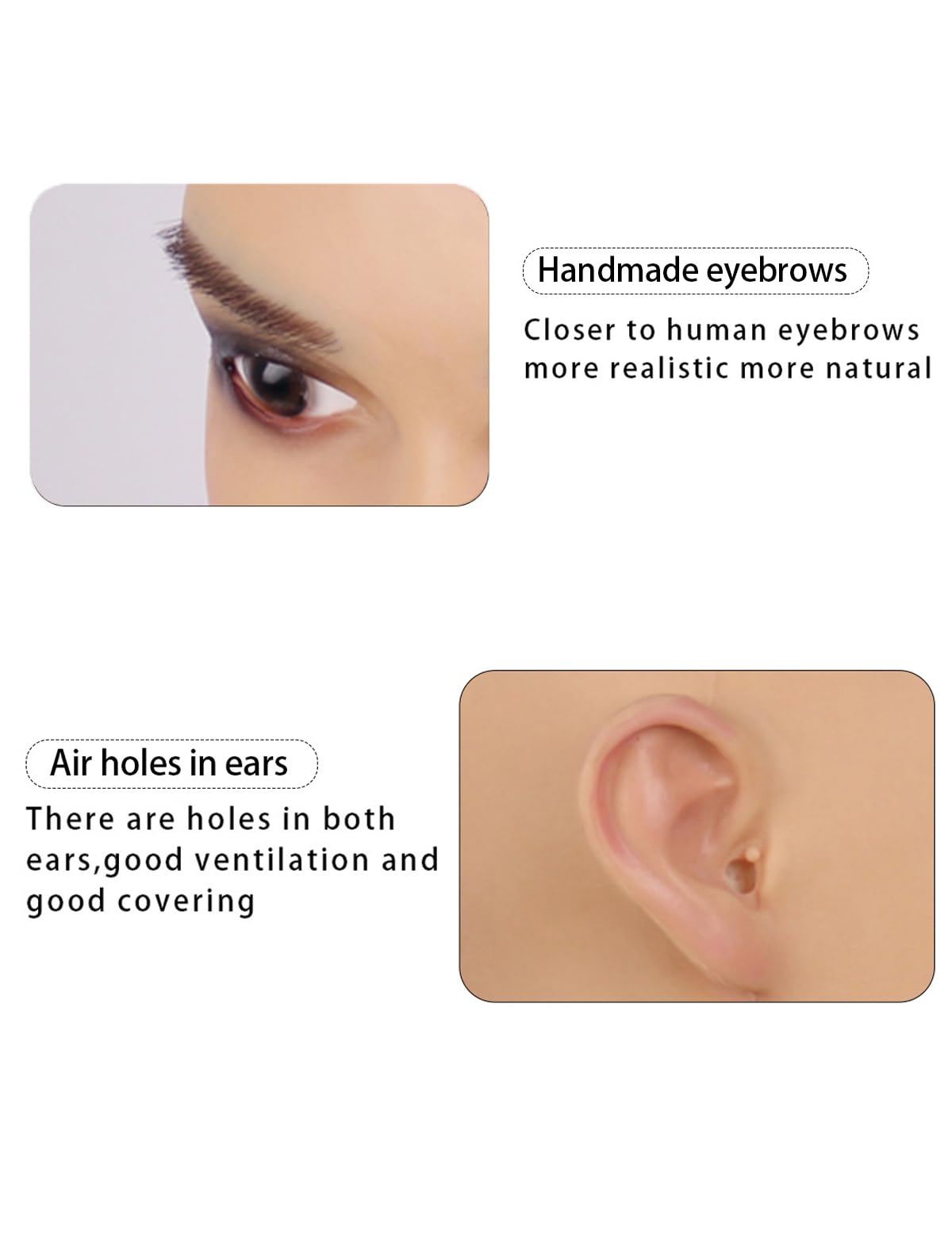 Silicone Female Head Mask Realistic Face with Makeup Beauty Masks Crossdresser Cosplay Transgender