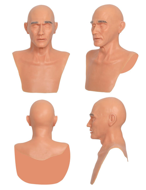 Charles Silicone Head Mask Realistic Old Man Face Masks Cosplay Prank Costume Props Masquerade