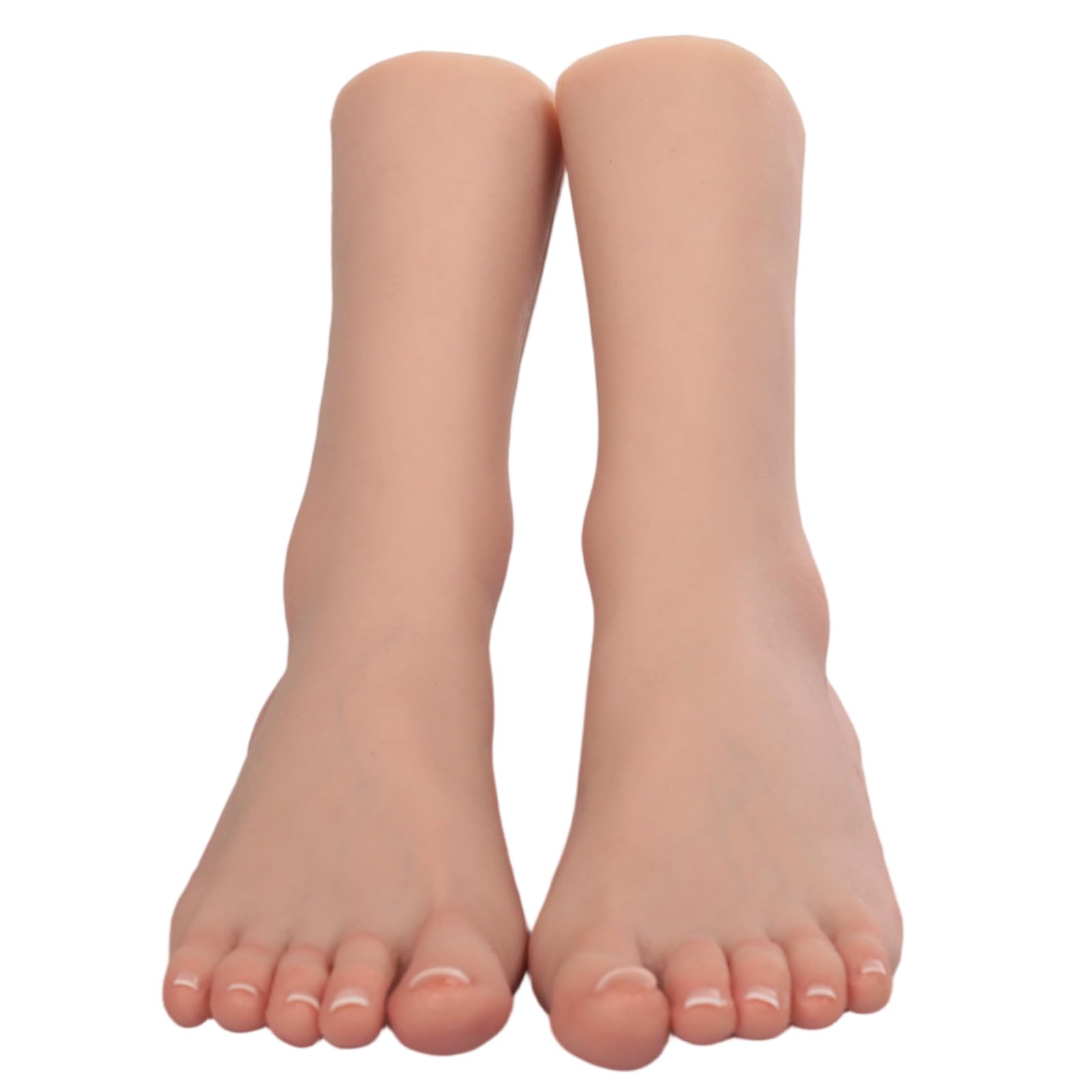 kikookikoo Silicone Foot Mannequin for Display - Lifesize Realistic Female Feet Model for Shoe Fitting, Sock Modeling, Jewelry Photography, and Art Drawing,a pair