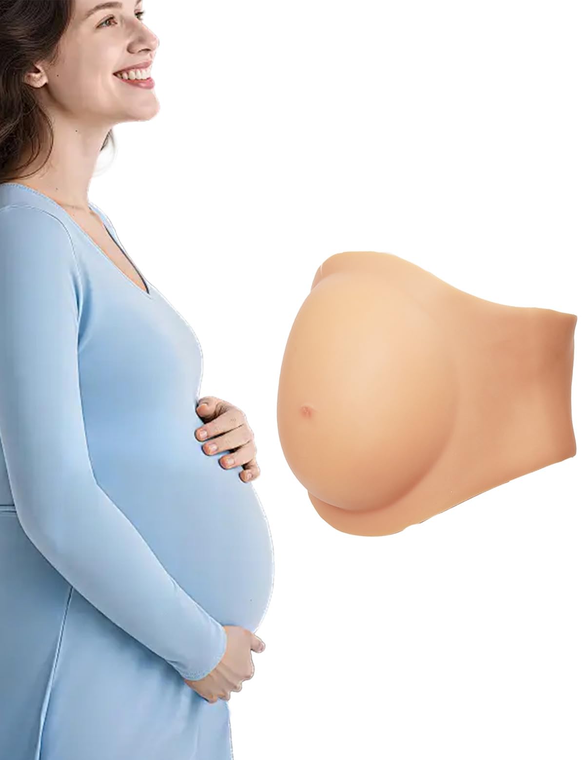 Fake Pregnant Belly 4-6 Months Silicone Pregnancy Belly Realistic Baby Bump Prank Props Actor Performance Cosplay