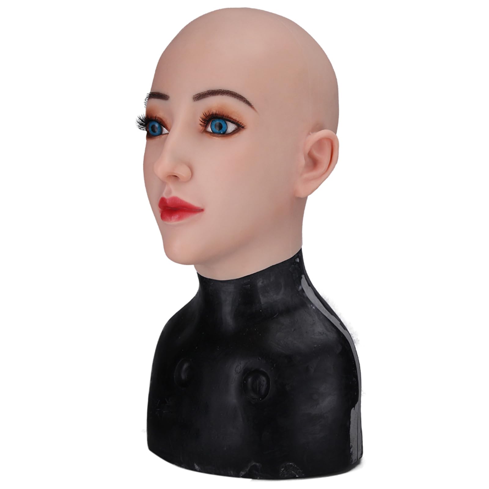 kikookikoo Realistic Female Silicone Mask with Makeup Base for Crossdressing Cosplay Halloween and Performance