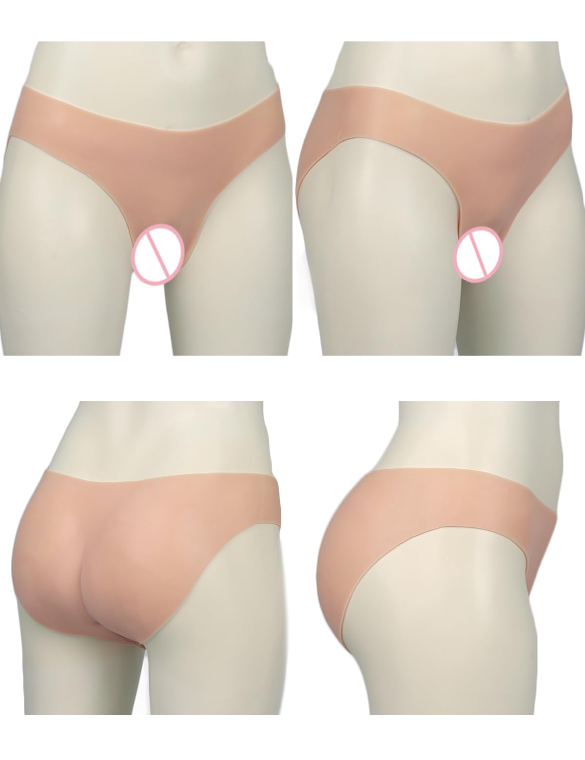 Silicone Short Triangle Fake Vaginal Panties Hip Enhancer Pants Drag Queens Cosplay Crossdressers Transgender