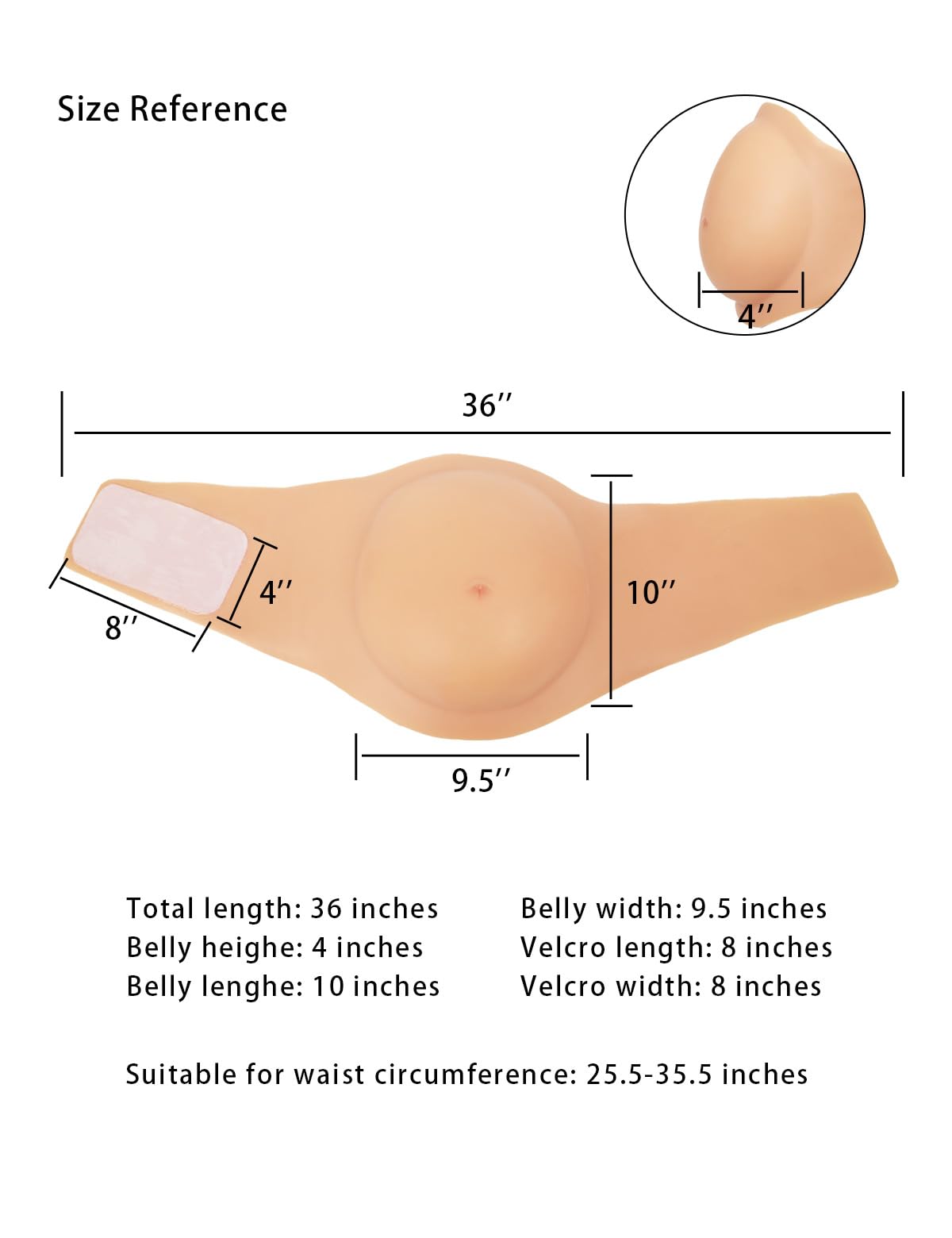 Fake Pregnant Belly 4-6 Months Silicone Pregnancy Belly Realistic Baby Bump Prank Props Actor Performance Cosplay
