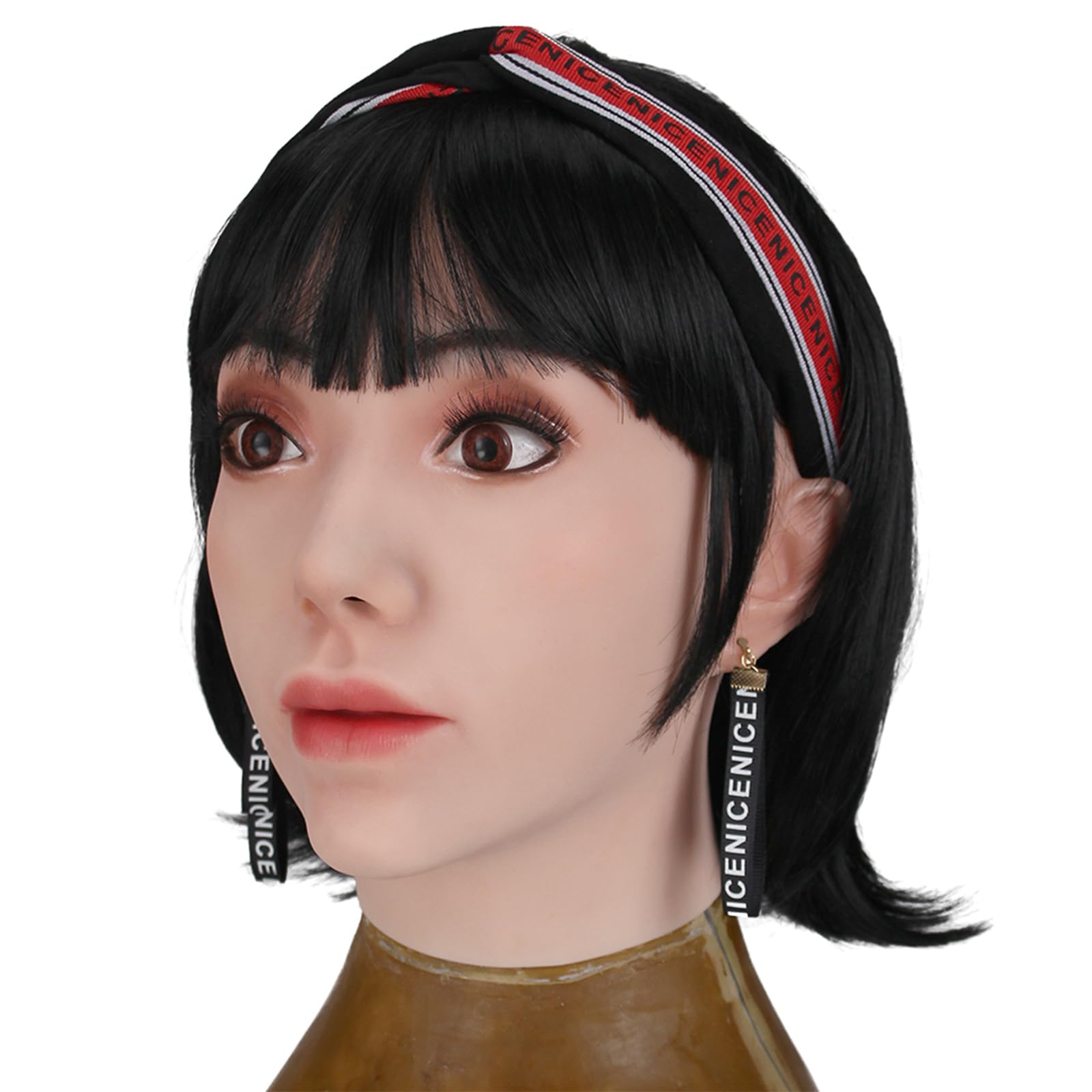 kikookikoo Realistic Soft Silicone Female Mask for Crossdress Halloween Wear Transgender Drag Queen Costume Party