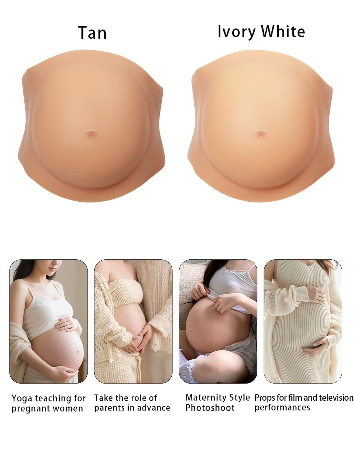Fake Pregnant Belly 4-6 Months Silicone Pregnancy Belly Realistic Baby Bump Prank Props Actor Performance Cosplay