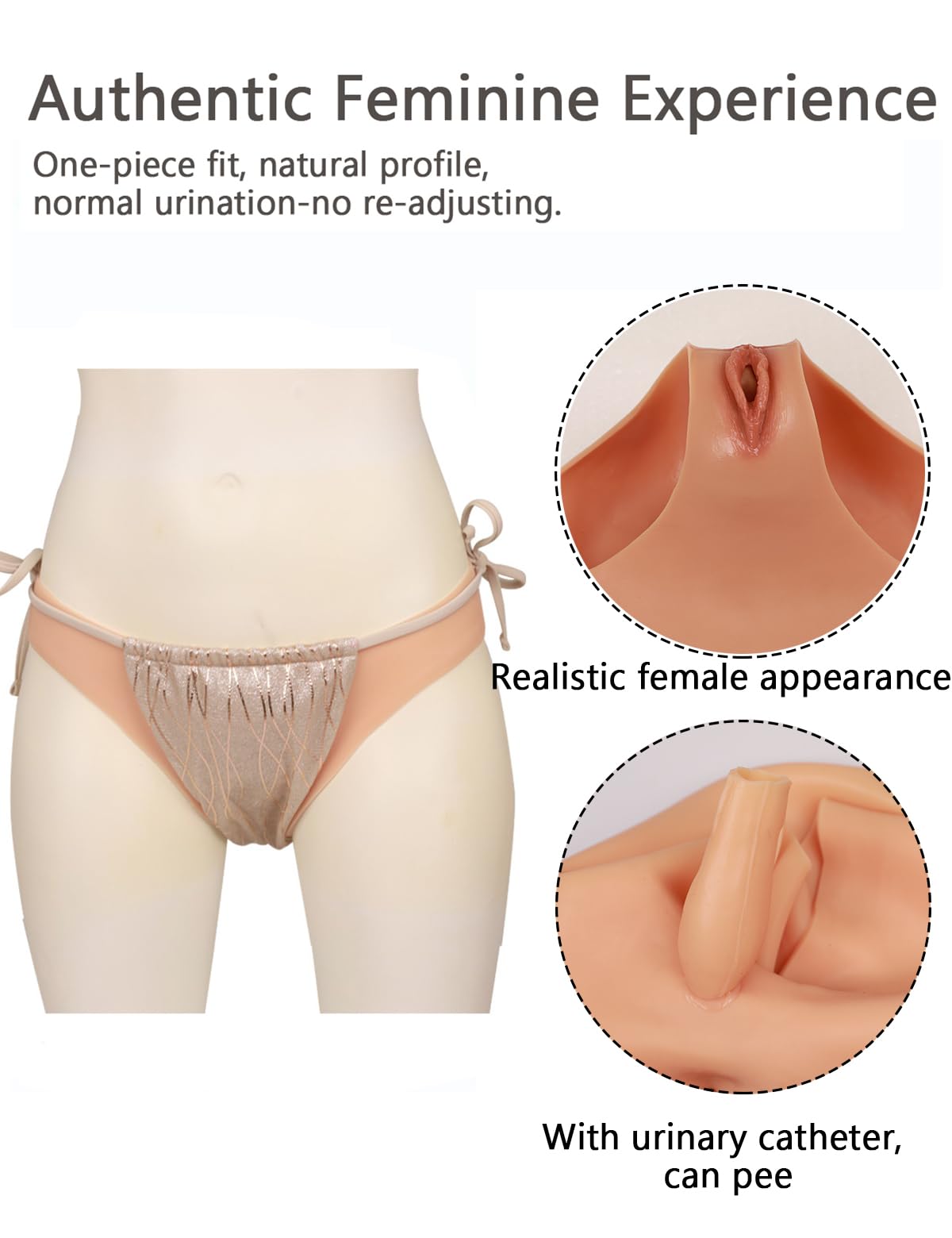 Silicone Short Triangle Fake Vaginal Panties Hip Enhancer Pants Drag Queens Cosplay Crossdressers Transgender