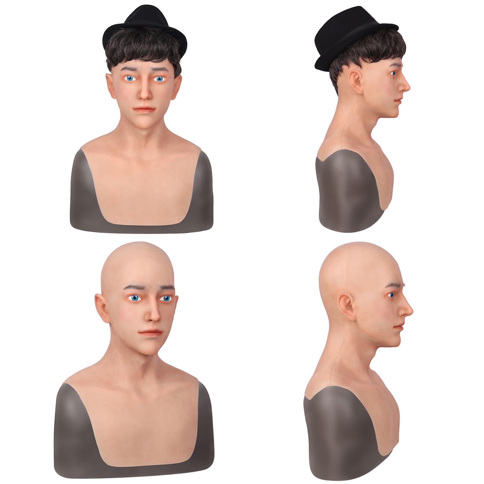 kikookikoo Alan Silicone Full Face Mask Realistic Halloween Design Skin Safe Cosplay for Crossdresser Party Costume