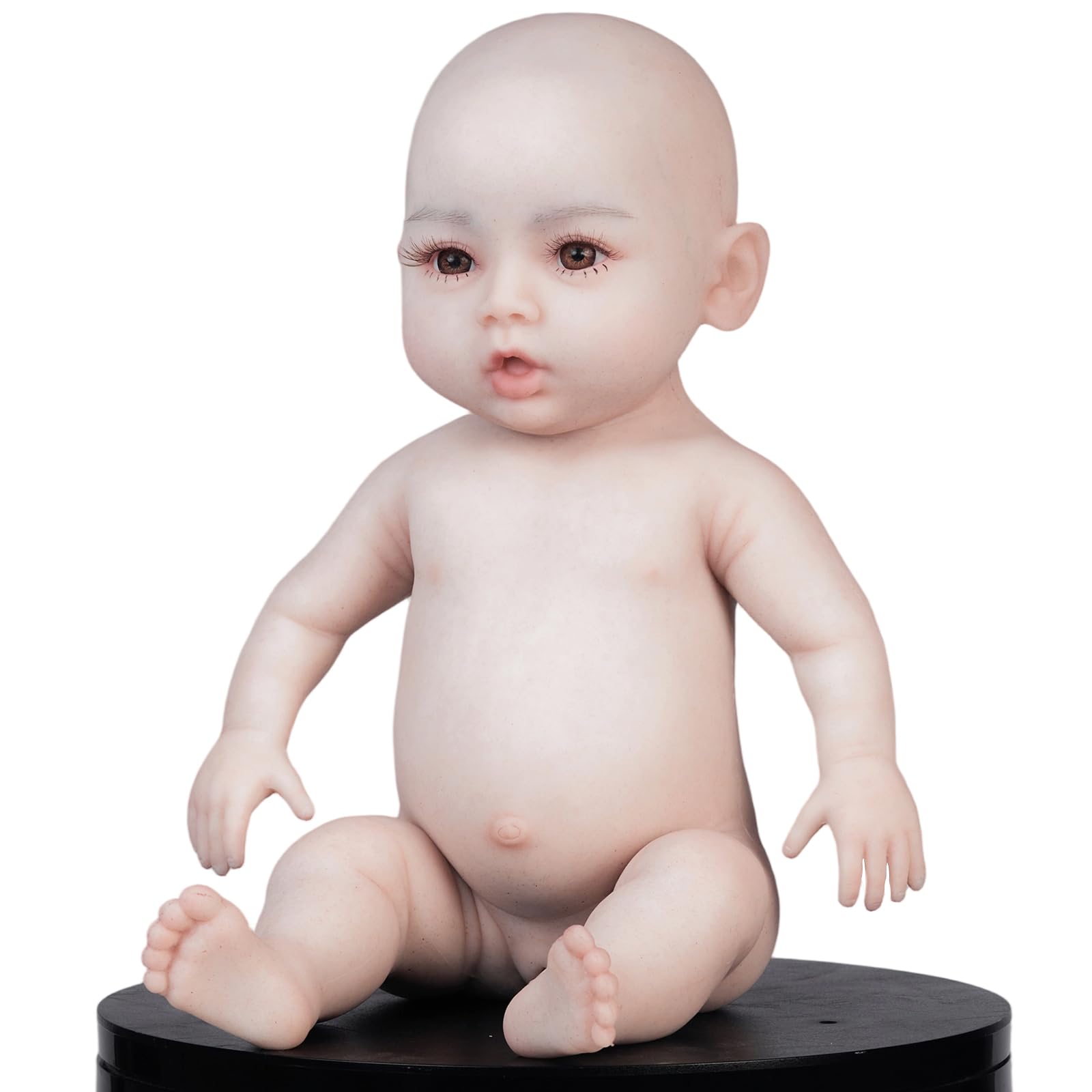 kikookikoo Lifelike Reborn Baby Dolls 18.5-Inch Realistic Open Eyes Baby Girl, Full Body Silicone Poseable Doll for Kids as a GIft