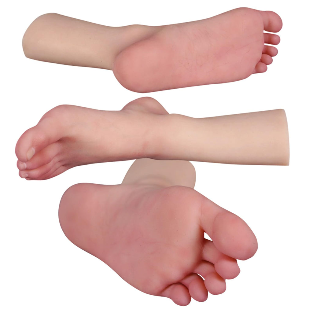 kikookikoo Silicone Foot Mannequin for Display - Lifesize Realistic Female Feet Model for Shoe Fitting, Sock Modeling, Jewelry Photography, and Art Drawing,a pair