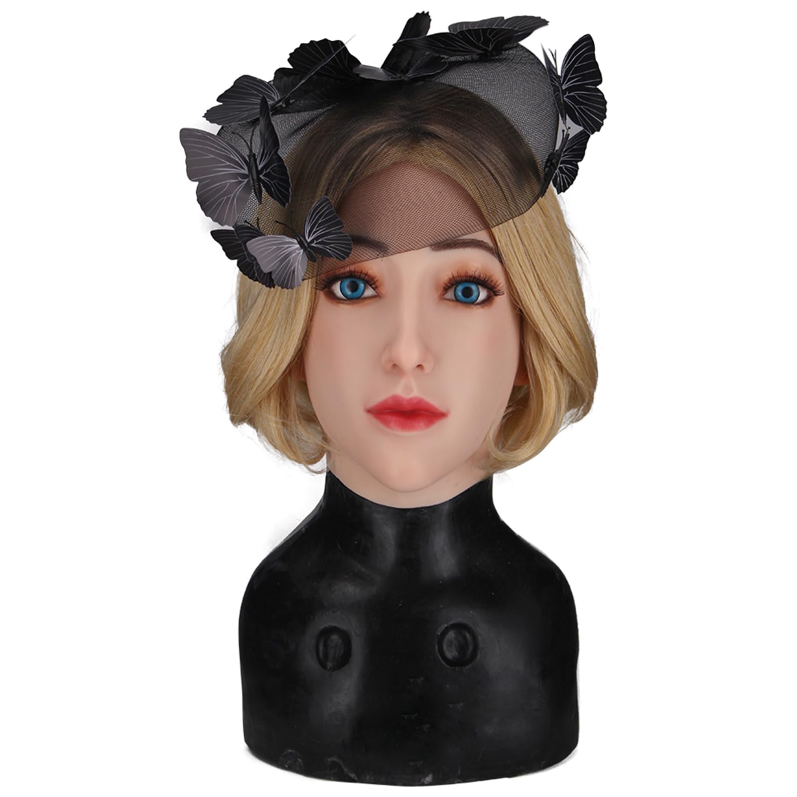 kikookikoo Realistic Female Silicone Mask with Makeup Base for Crossdressing Cosplay Halloween and Performance