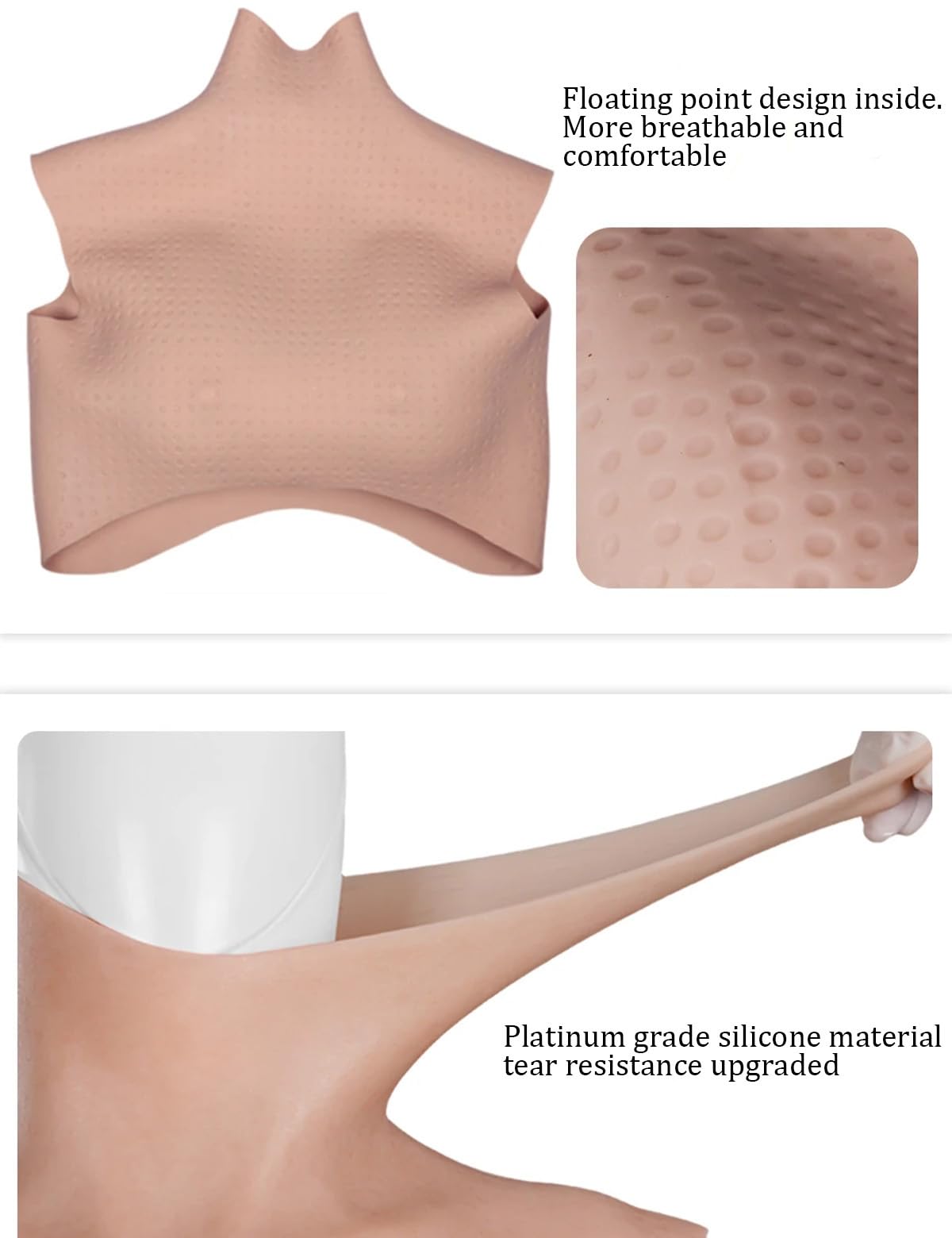 Silicone Breast Plate Forms 8G Oil-free Airbag Silicone Filler Fake Boobs Breastplate Cosplay Transgender