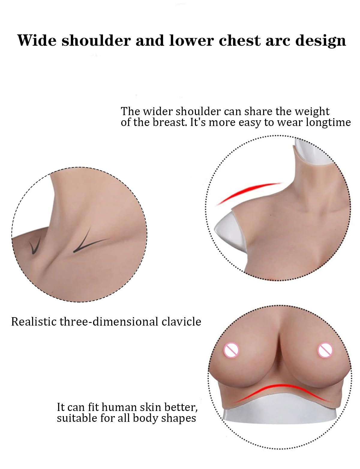 Silicone Breast Plate Forms 8G Oil-free Airbag Silicone Filler Fake Boobs Breastplate Cosplay Transgender