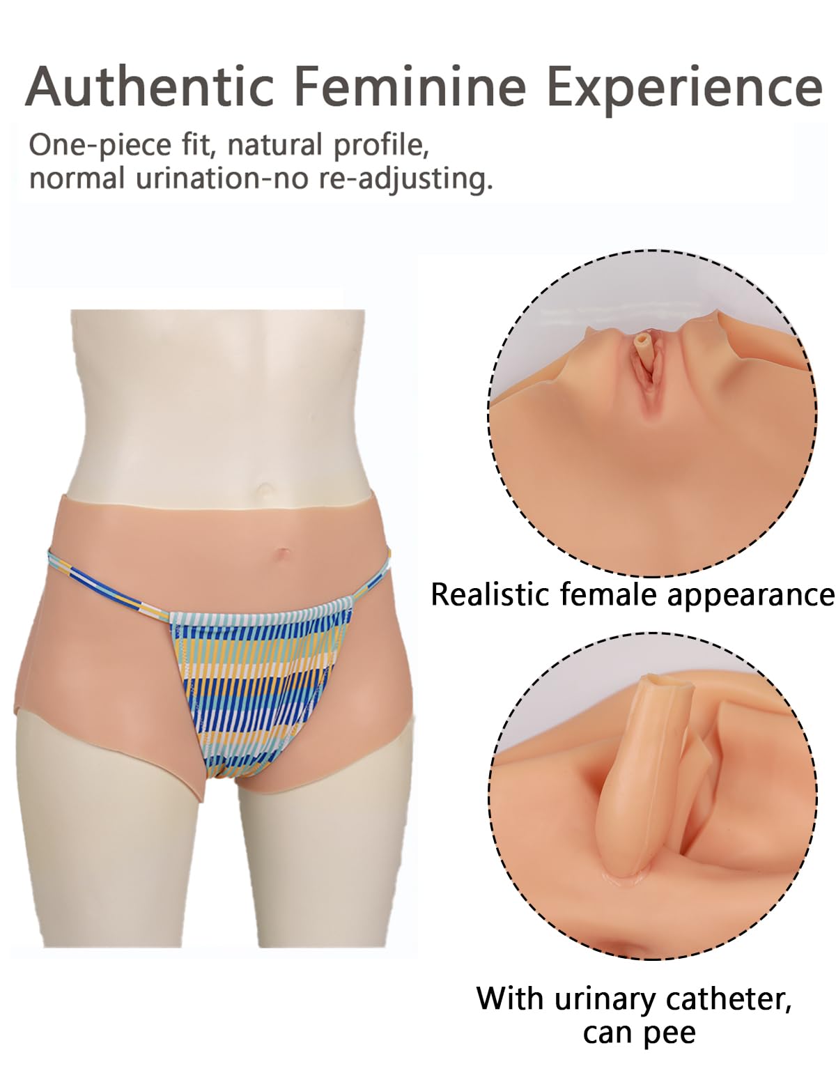 Silicone Fake Vagina Pants Hip Enhancer Pads Short Butt Lifter Underwear Transgender Drag Queens Cosplay