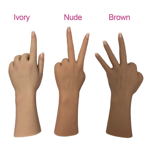 kikookikoo a pair Realistic Silicone Female Hand for Jewelry Shoot Silicone Hand for Product Display and Art Reference Halloween Props Nail Art Display Photography Props