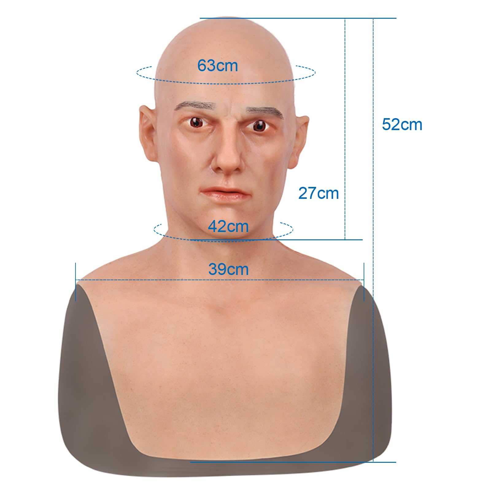 kikookikoo Realistic Silicone Full Head Mask Natural Handsome Face for Men Cosplay Crossdresser Halloween