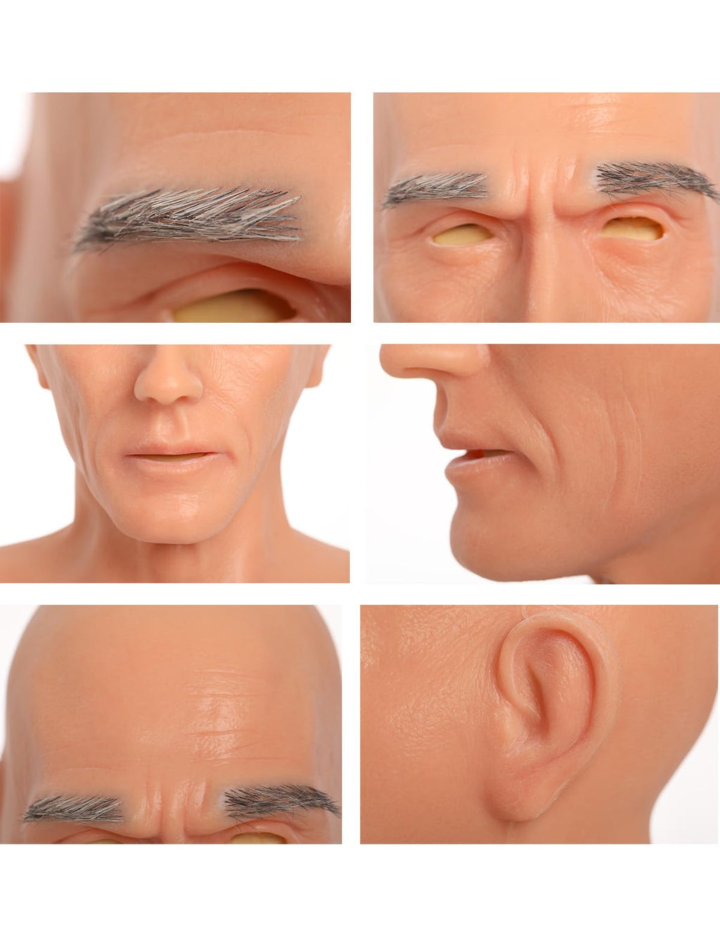 Charles Silicone Head Mask Realistic Old Man Face Masks Cosplay Prank Costume Props Masquerade