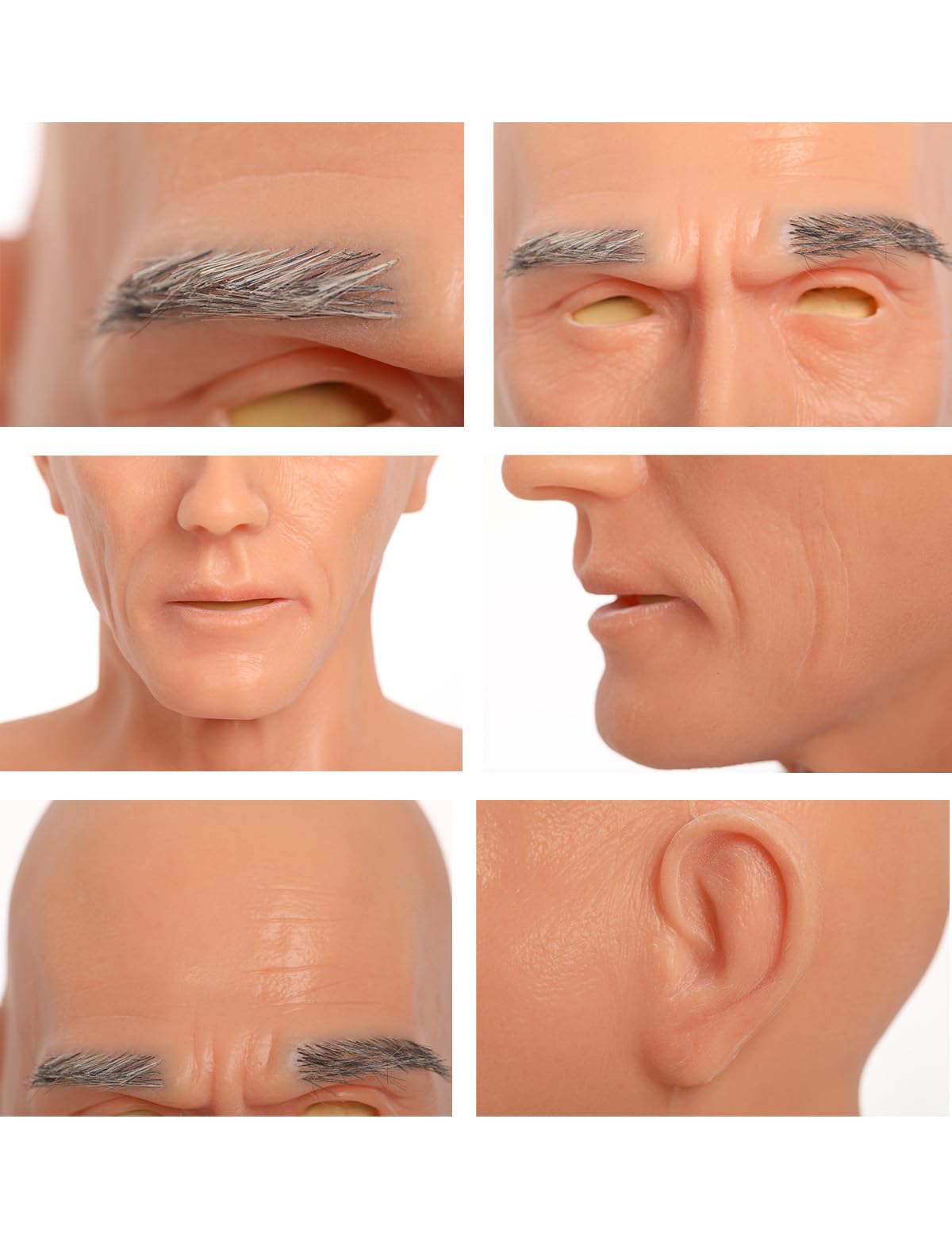 Charles Silicone Head Mask Realistic Old Man Face Masks Cosplay Prank Costume Props Masquerade