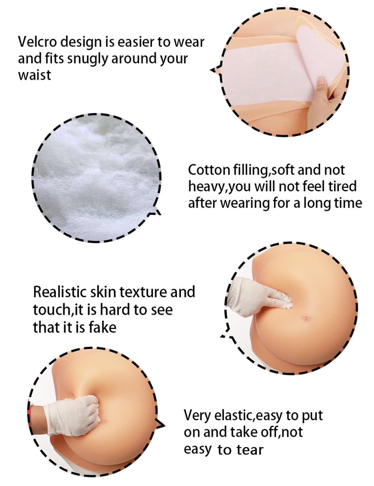 Fake Pregnant Belly 4-6 Months Silicone Pregnancy Belly Realistic Baby Bump Prank Props Actor Performance Cosplay