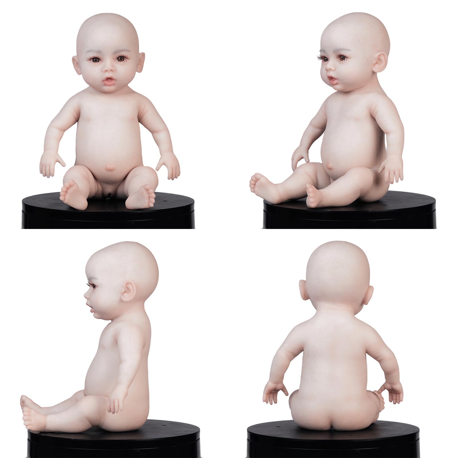 kikookikoo Lifelike Reborn Baby Dolls 18.5-Inch Realistic Open Eyes Baby Girl, Full Body Silicone Poseable Doll for Kids as a GIft