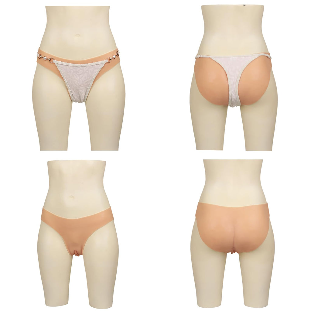 Silicone Prosthetic Vagina Pants for Transgender, Triangle / Hip / Mid-Thigh Styles with Urination Channel