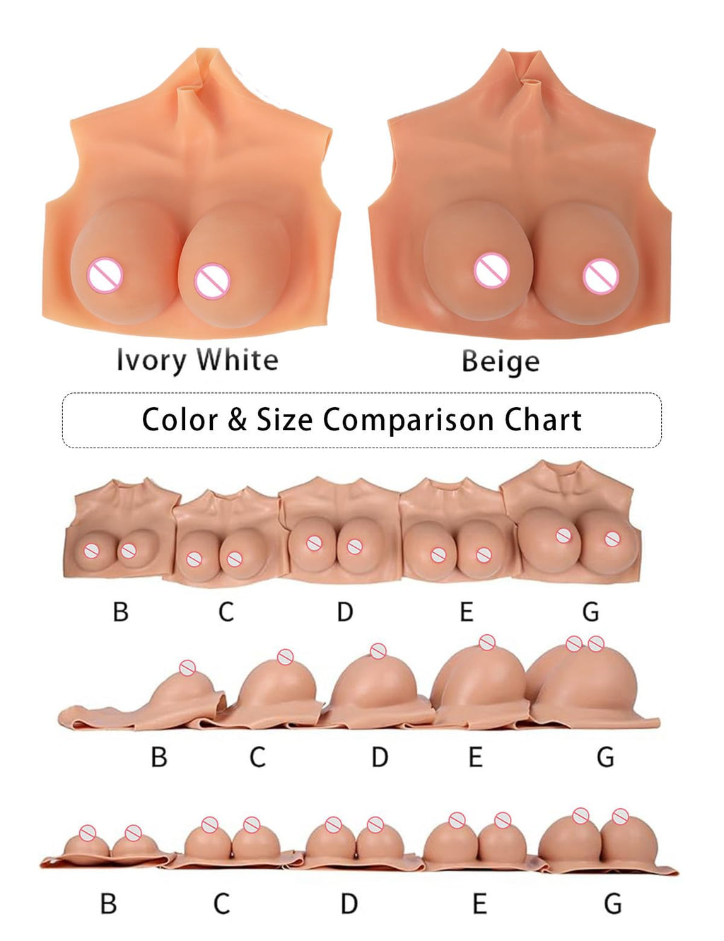 Silicone Breast Plate Forms Fake Boobs Breastplate High Collar Realistic Cosplay Drag Queen Transgender