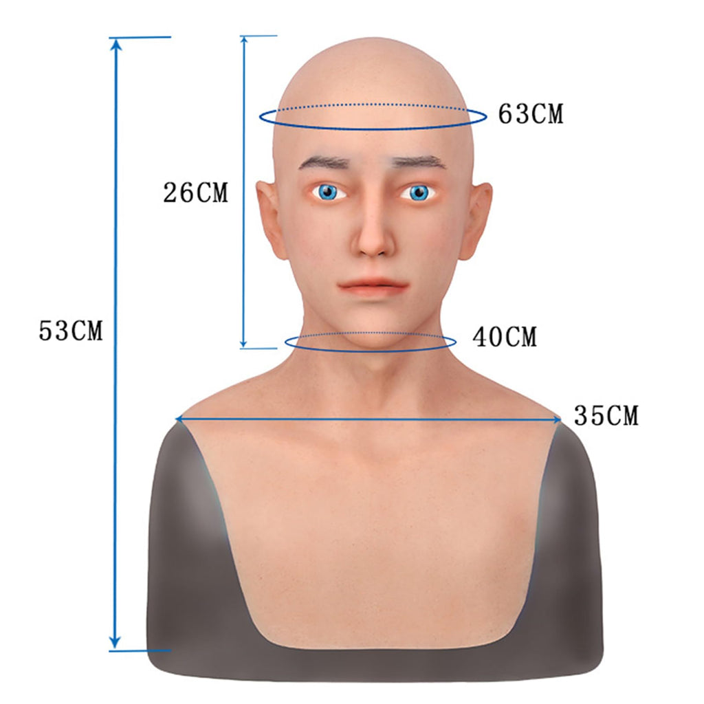 kikookikoo Alan Silicone Full Face Mask Realistic Halloween Design Skin Safe Cosplay for Crossdresser Party Costume