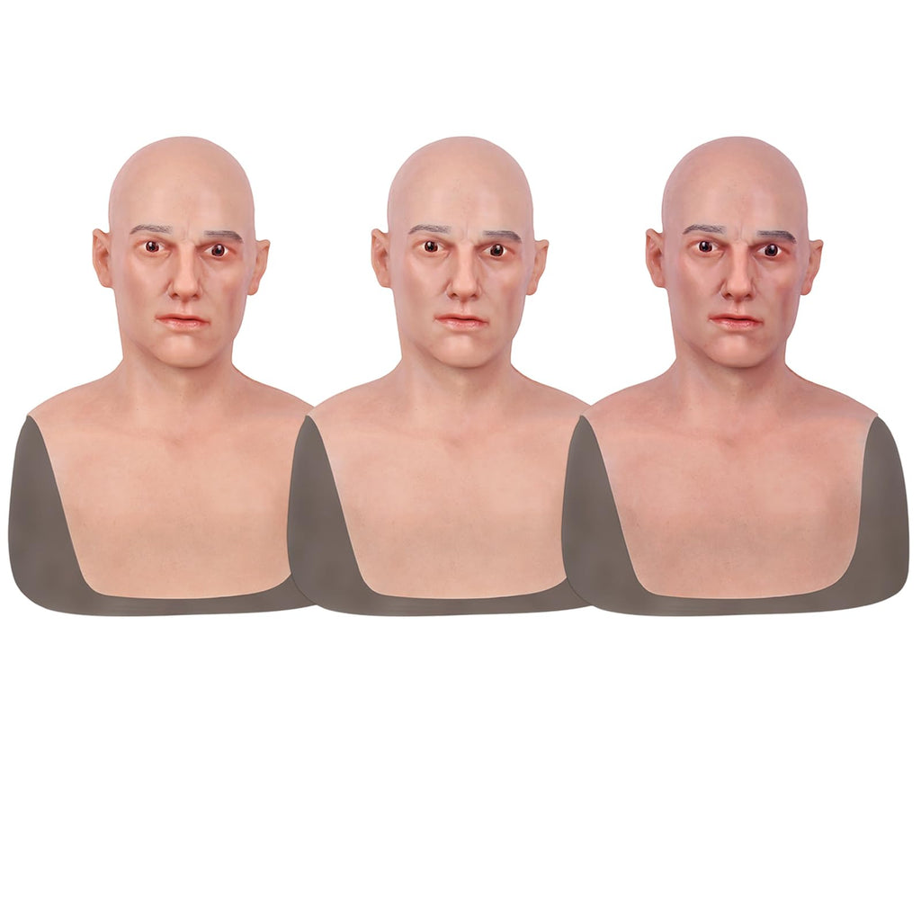 kikookikoo Realistic Silicone Full Head Mask Natural Handsome Face for Men Cosplay Crossdresser Halloween