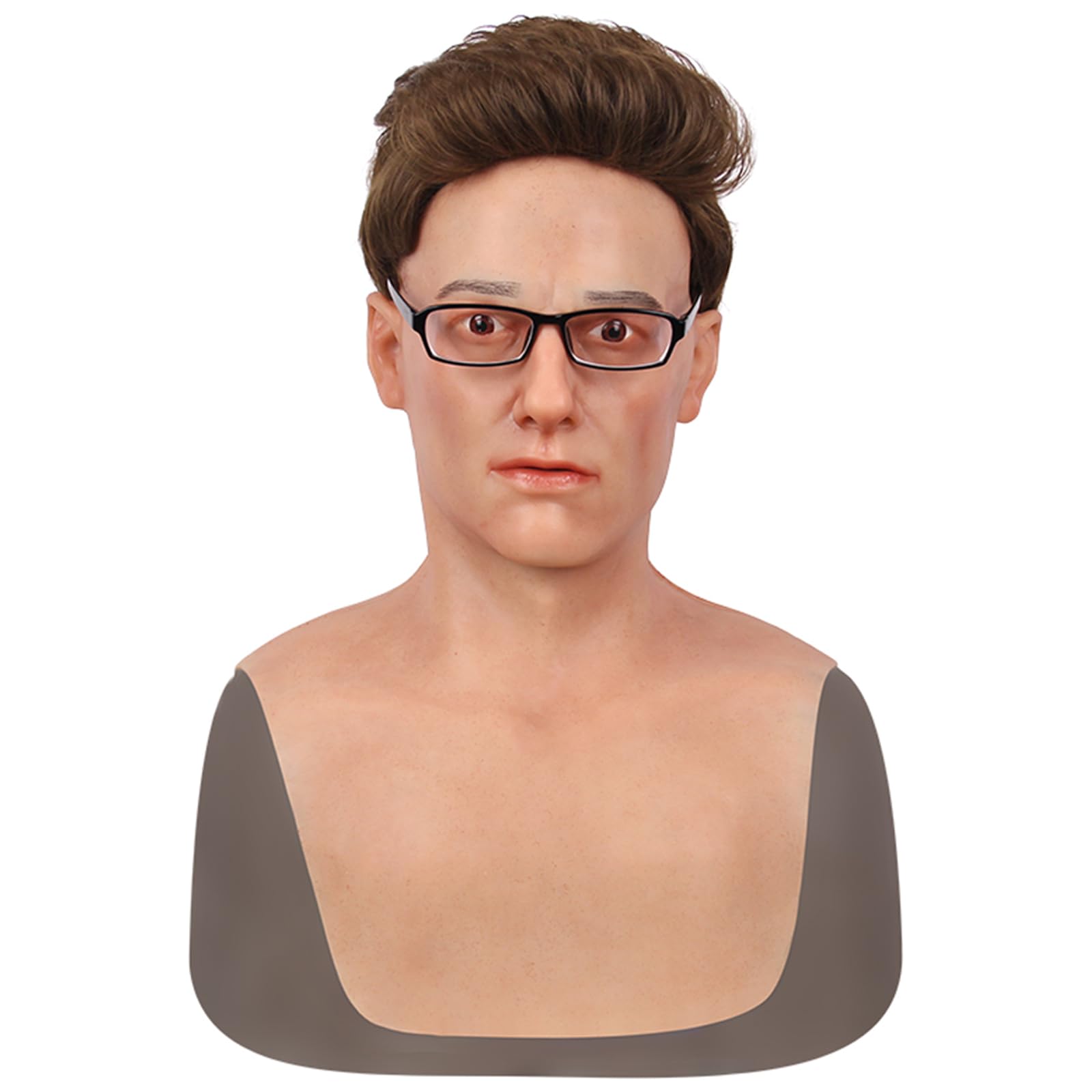 kikookikoo Realistic Silicone Full Head Mask Natural Handsome Face for Men Cosplay Crossdresser Halloween
