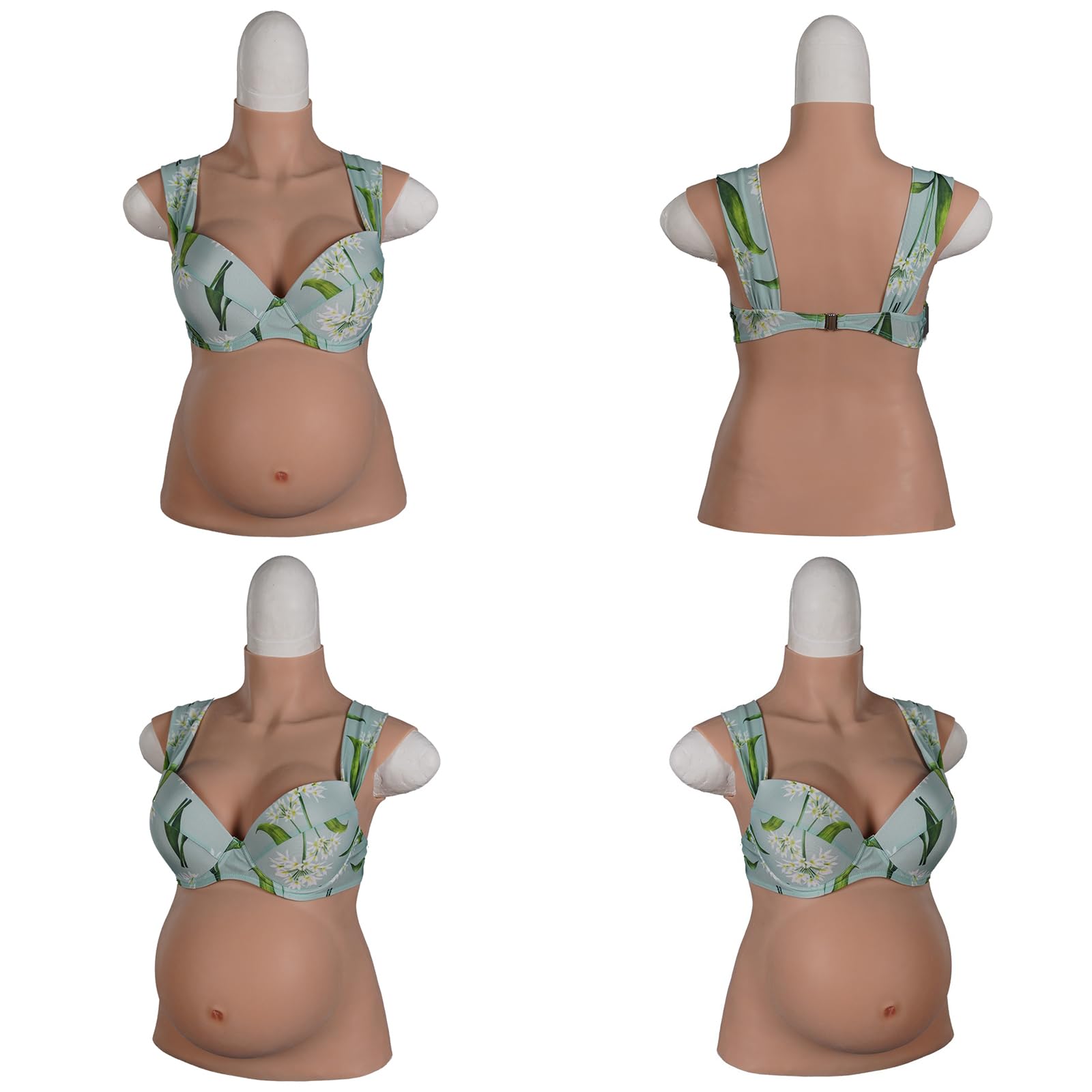Realistic Silicone Pregnant Belly with Breast Forms 4-9 Months, Fake Pregnancy Belly for Crossdresser Cosplay