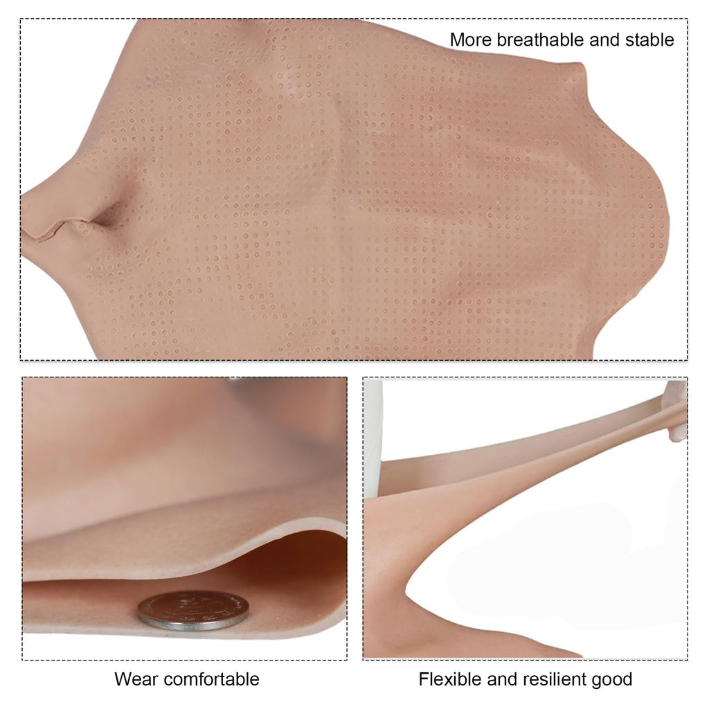 kikookikoo Silicone Muscle for Crossdressers Simulation Male Realistic Muscle High Collar for Transgender Cosplay Halloween
