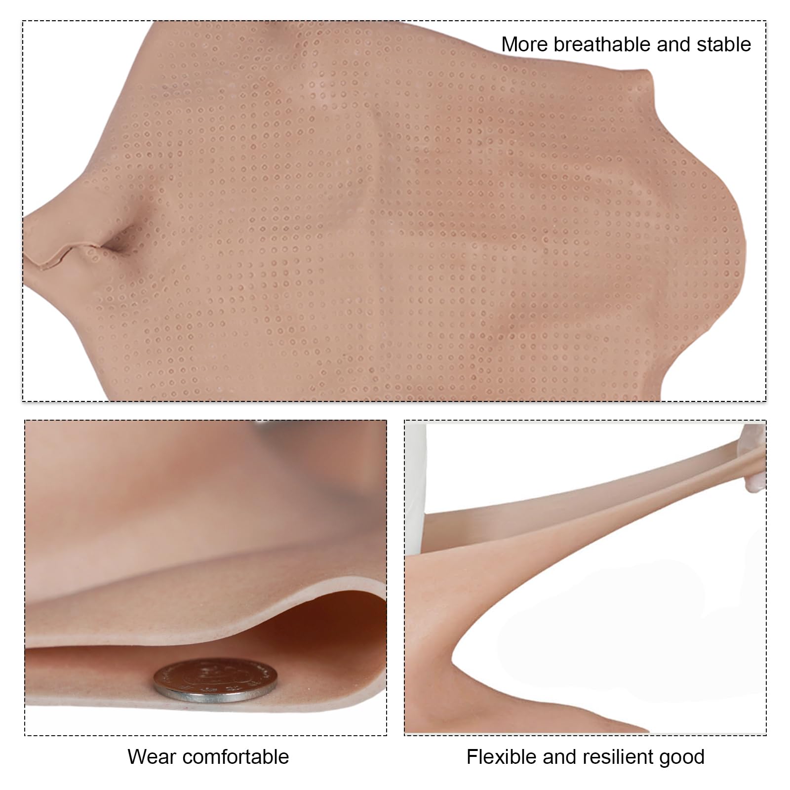 kikookikoo Silicone Muscle for Crossdressers Simulation Male Realistic Muscle High Collar for Transgender Cosplay Halloween