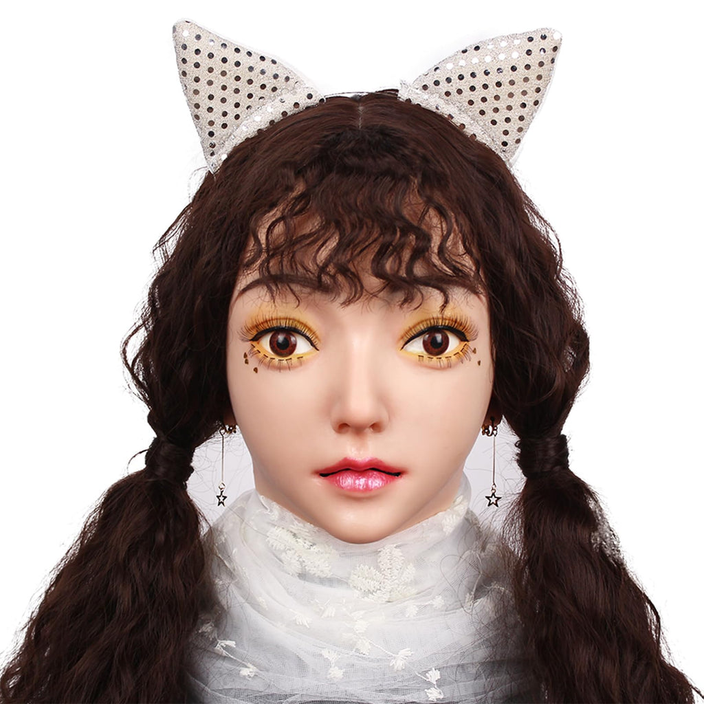 kikookikoo Realistic Silicone Full Face Mask for Adults Female Cosplay Halloween Crossdresser Party Transformation