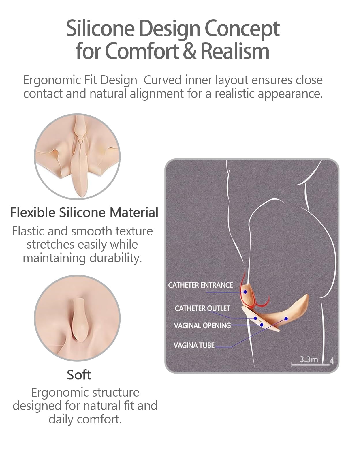 Realistic Silicone Short Bodysuit Breast Form with C-E Cup for Transgender Crossdresser Cosplay Outfit