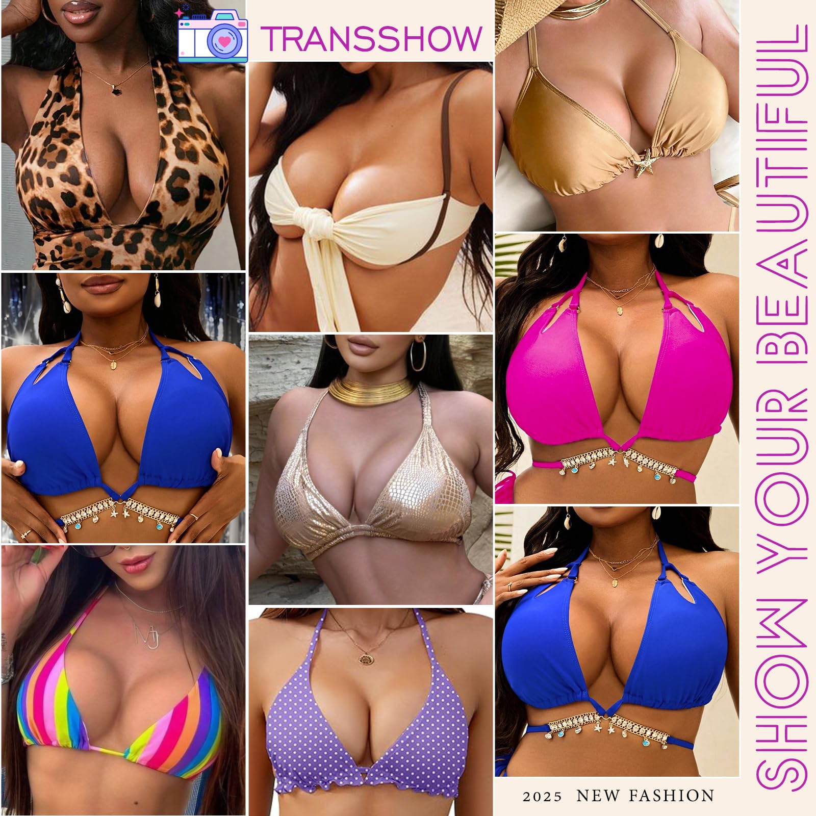 kikookikoo Silicone Breastplate for Crossdressers High Collar Realistic Fake Breast forms for Transgender Drag Queen Cosplay